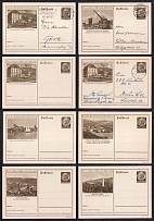 1935 Hindenburg, Third Reich, Germany, 8 Postal Cards