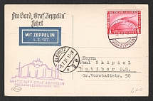 1931 (5 Jul) Germany, Graf Zeppelin airship airmail postcard from Friedrichshafen to Ratibor (Racibórz) via Gleiwitz, Flight to Upper Silesia 1931 'Friedrichshafen - Gleiwitz' (Sieger 115 Ab, CV $100)