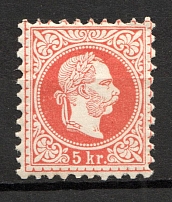 1867 Austria 5 Kr (Type 1, Red, CV $120, MNH)