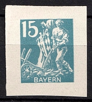 1919 15pf Bavaria, Germany (Grey Blue Proof, MNH)