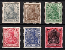 1905 German Empire, Germany (Mi. 83 I, 84 I, 85 I a, 86 I a, 87 I a, 93 I, CV $220)
