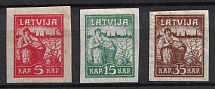 1919 Latvia (Mi. 25 y - 27 y, Full Set, CV $60)