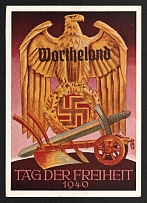 1940 'Wortheland freedom day 1940', Propaganda Postcard, Third Reich Nazi Germany