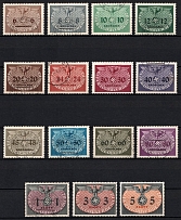 1940 General Government, Germany, Official Stamps (Mi. 1-15, Full Set, Canceled, CV $70)