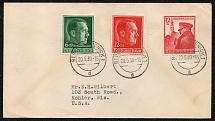 1939 Postally used cover franked with Scott Bl 18, B120 and B137. Mailed 20 May from Berlin-Kopenick
