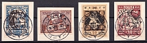 1923 Semi-Postal Issue on pieces, Ukraine (Full Set, Moscow Postmarks, CV $100)