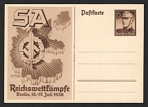 1938 'Reich competitions. Berlin, 15-17 July 1938', Propaganda Postal stationery, Third Reich Nazi Germany