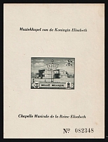1941 Belgium, Queen Elizabeth's Music Chapel, Souvenir Sheet (Mi. Bl I, Variety)