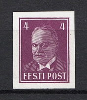 1936-40 4S Estonia (PROBE, Proof, Stamp by Sc. 120, Imperforated, Signed, MNH)