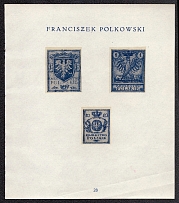 1918 Kingdom of Poland Resurrection, First Definitive Issue Essays, Proofs (Sheet #28, Artist Franciszek Polkowski, MNH)