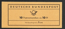 1960 Booklet with stamps of German Federal Republic, Germany in Excellent Condition (Mi. 6 f a, 10 x Mi. 183, Control Sign 'L', CV $100)