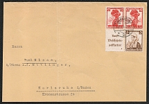 1936 Mannheim franked se-tenant from booklet