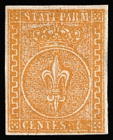 1853 5c Parma, Italy (Mi 6a, Signed, Rare, CV $6,000)