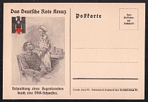 'Treatment of an Eye Patient by a DRK (GRS) Nurse', Red Cross, Third Reich, Germany, Postcard, Mint