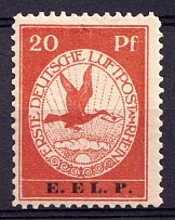 1912 20pf German Empire, First German Airmail on the Rhine (Mi. VI, CV $160)