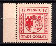 1945 12pf Gorlitz, Germany Local Post (Mi. 16 I, Broken Coat of Arms, Margin, MNH)