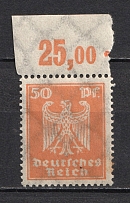1924 50pf Weimar Republic, Germany (Control Number, Mi. 360X P OR, CV $520, MNH)