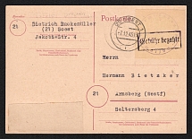 1945 (7 Dec) Arnsberg (Westphalia), Germany Local Post, Postcard from Soest (Emergency Issue under Allied Occupation)