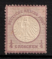 1872 1/4gr German Empire, Small Breast Plate, Germany (Mi. 1, Signed, CV $420)