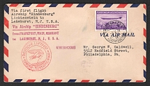 1936 (3 May) Liechtenstein, Hindenburg airship airmail cover from Triestenberg to Philadelphia (United States), Flight to Noth America 'Frankfurt - Lakehurst' (Sieger 408 B, CV $150)