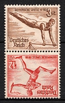 1936 Third Reich, Germany, Tete-beche, Zusammendrucke (Mi. SK 28, CV $30)