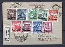 1941 Third Reich occupation of Luxembourg registered cover with full set + special postmark CV 166 E