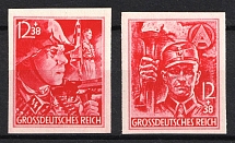 1945 Third Reich, Germany (Mi. 909 U - 910 U, Full Set, Imperforate, CV $40)