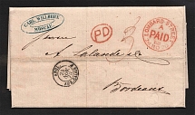 1870 Cover from Moscow to Bordeaux France