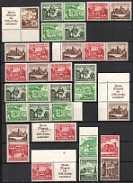1938-39 Third Reich, Germany, Collection (2 Pages, Coupon, Se-tenant, Tete-beche, CV $200)