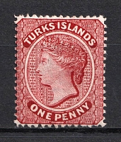 1873-79 1p Turks Islands, British Сolonies (Signed, CV $60)
