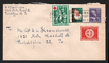 1952 Munich, in Favor of Ukrainian Military Invalids, Ukraine, Underground Post, Cover, franked with USA Stamps, Philadelphia
