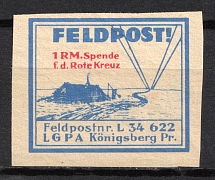 1937-45 1rm Konigsberg, Air Force Post Office LGPA, Red Cross, Military Mail Field Post Feldpost, Germany