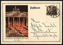 1934 Postally used card dated 8 February in Zeitz, a district of Halle (Saar)