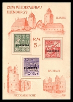1946 Eilenburg (Saxony), Germany Local Post, Souvenir Sheet (Mi. IV A - VI A, Unofficial Issue, Full Set)