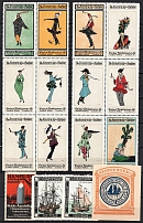 Fashion, Navy, Ships, Stock of Cinderellas, Great Britain, United States, Europe Non-Postal Stamps, Labels, Advertising, Charity, Propaganda, Full Sheets (#118A)