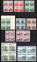 1936 Czechoslovakia, Blocks of Four (Sc. 218 - 226, Full Set, CV $30)