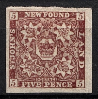 1862-64 5p Newfoundland, Canada (SG 19, CV $130, MNH)