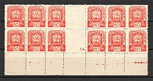 1945 Carpatho-Ukraine Gutter-Block `60` (Control Text, Shifted Perforation, Print Error, Signed, MNH)