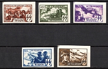 1944 Belgian Flemish Legion, Germany (Mi. XV B - XIX B, Unissued Stamps, Full Set, Imperforate, CV $650, MNH)