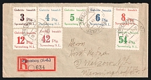1945 (28 Mar) Spremberg (Lower Lusatia), Germany Local Post, Registered Cover from Spremberg to Welzow (Mi. 7 A - 14 A, Full Set, CV $60)