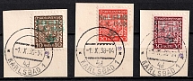 1938 Occupation of Karlsbad Sudetenland, Germany (Mi. 2, 3 A, 5, Karlsbad Postmark, CV $70)