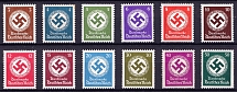 1942-44 Third Reich, Germany, Official Stamps (Mi. 166 - 177, Full Set, CV $60, MNH)