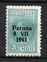 1941 3k Parnu Pernau, German Occupation of Estonia, Germany (Mi. 3 A II, CV $200)