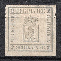 1867 2s Mecklenburg Schwerin, German States, Germany (Mi. 6 b, CV $110)