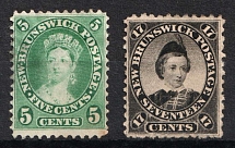 1860-63 New Brunswick, Canada, British Colonies (Mi. 6, 9, CV $80)