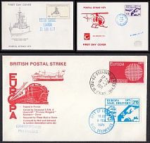1971 British Postal Strike, Great Britain, Ships, Trains, Airplanes, Stock of Cinderellas, Non-Postal Stamps, Labels, Advertising, Charity, Propaganda, First Day Covers