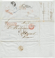 1850 Cover from Odessa to Reims, France (Dobin 1.07 - R4)