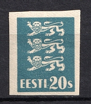 1928-40 20S Estonia (PROBE, Proof, Stamp by Sc. 99, Imperforated, MNH)
