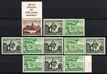 1939 Third Reich, Germany, Se-tenants, Zusammendrucke (Mi. W 136 - W 139, S 257, CV $40)