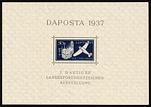 1937 Danzig Gdansk, Germany, Souvenir Sheet (Mi. Bl. 2 b)